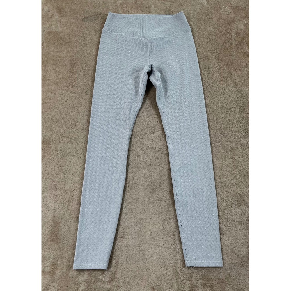 Vuori Ribbed Activewear Leggings Women's Medium Gray VW4048 EUC